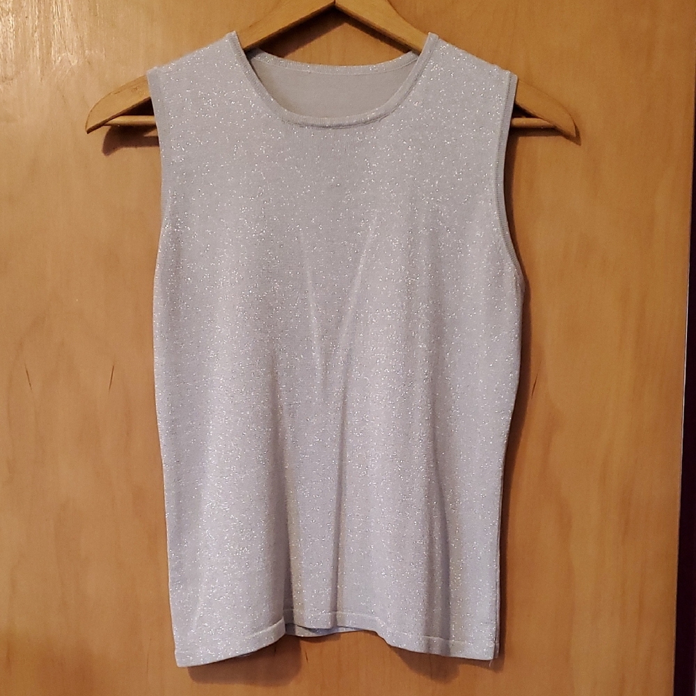 Sparkling Sleeveless Top - Silver
